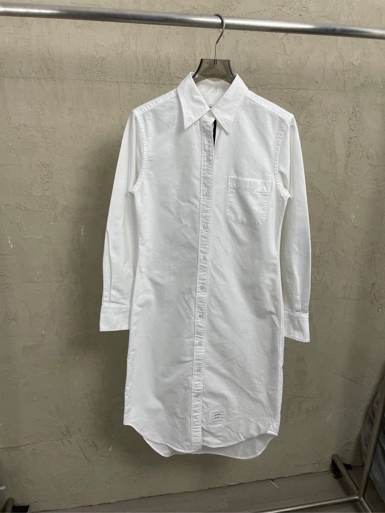 Thom Browne Thom browne White striped long shirt 2504-Nextarrow Size S / US 4 / IT 40 - 1 Thumbnail