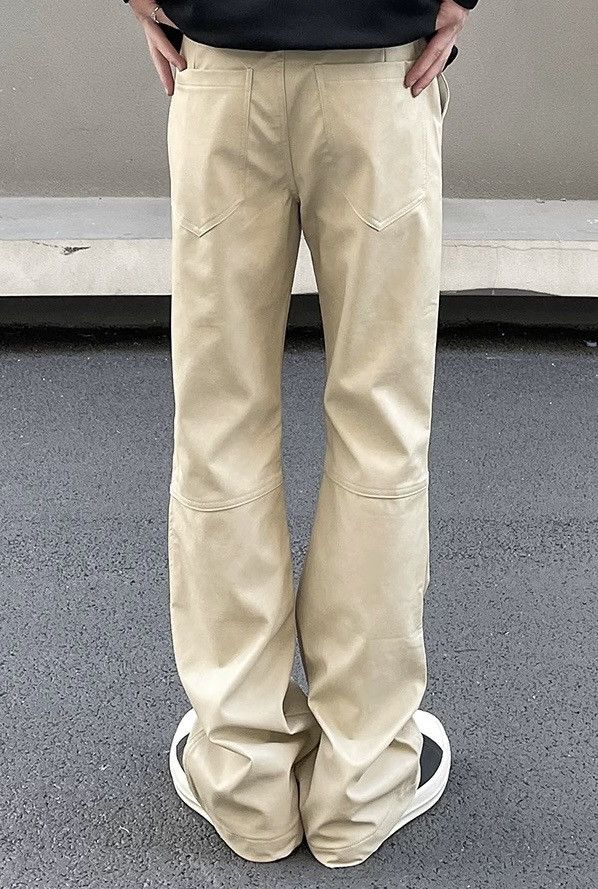 Japanese Brand × Vintage Avant garde studded pu leather flare pants Size US 28 / EU 44 - 3 Thumbnail