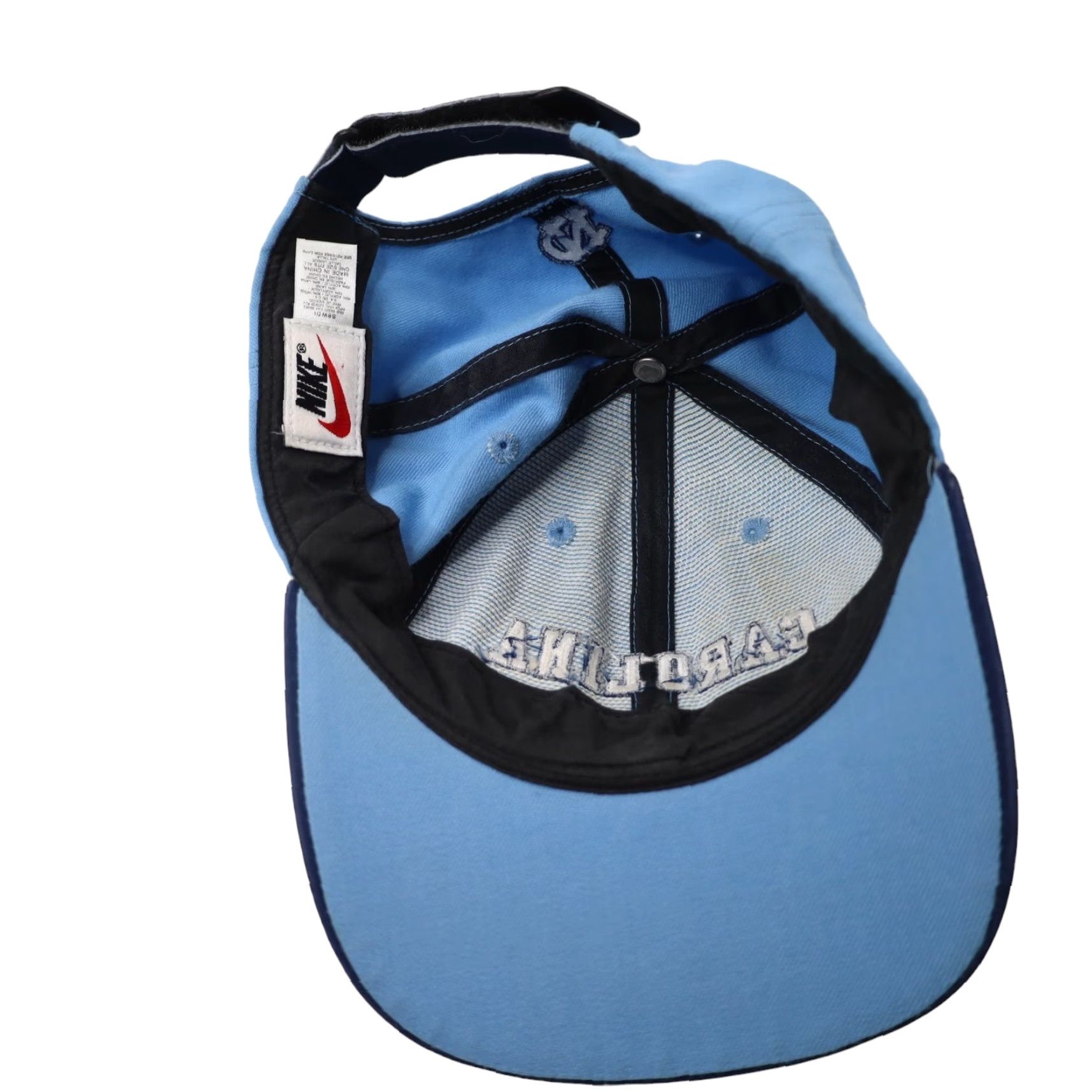 Nike VINTAGE Nike North Carolina Tar Heels Strap Back Hat Blue Men One Size Wearing 90s Size ONE SIZE - 5 Thumbnail