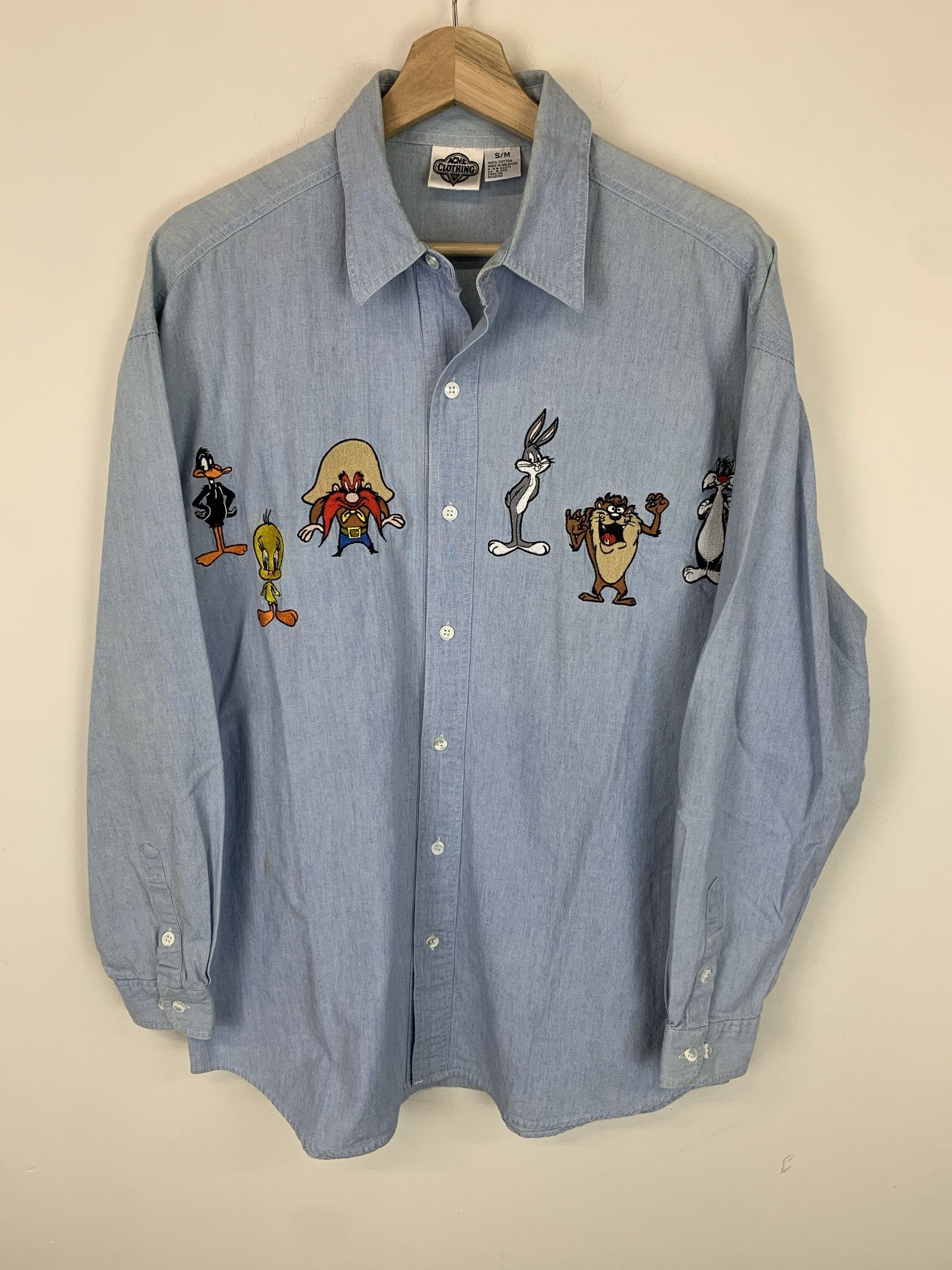 Vintage high quality 90s Disney Villains Embroidered Button Up Shirt