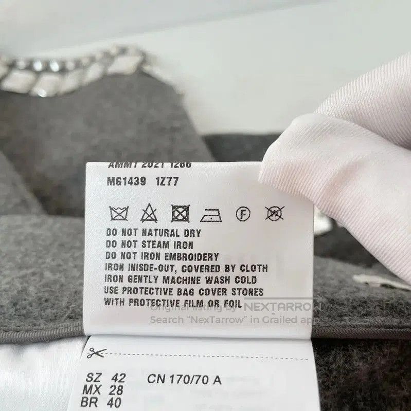 Miu Miu Miu Miu Gray Wool A-Line Skirt for Women . Size 41" - 7 Thumbnail