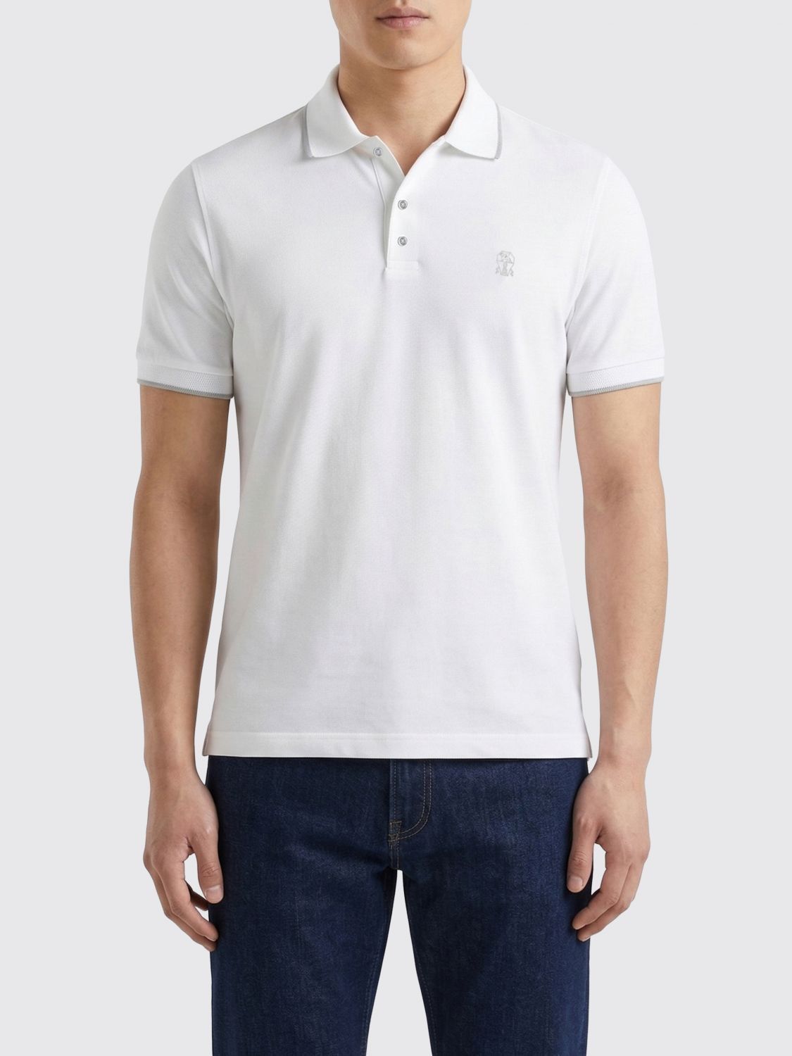 Brunello Cucinelli Brunello Cucinelli Polo Shirt Men Milk Size US M / EU 48-50 / 2 - 1 Thumbnail