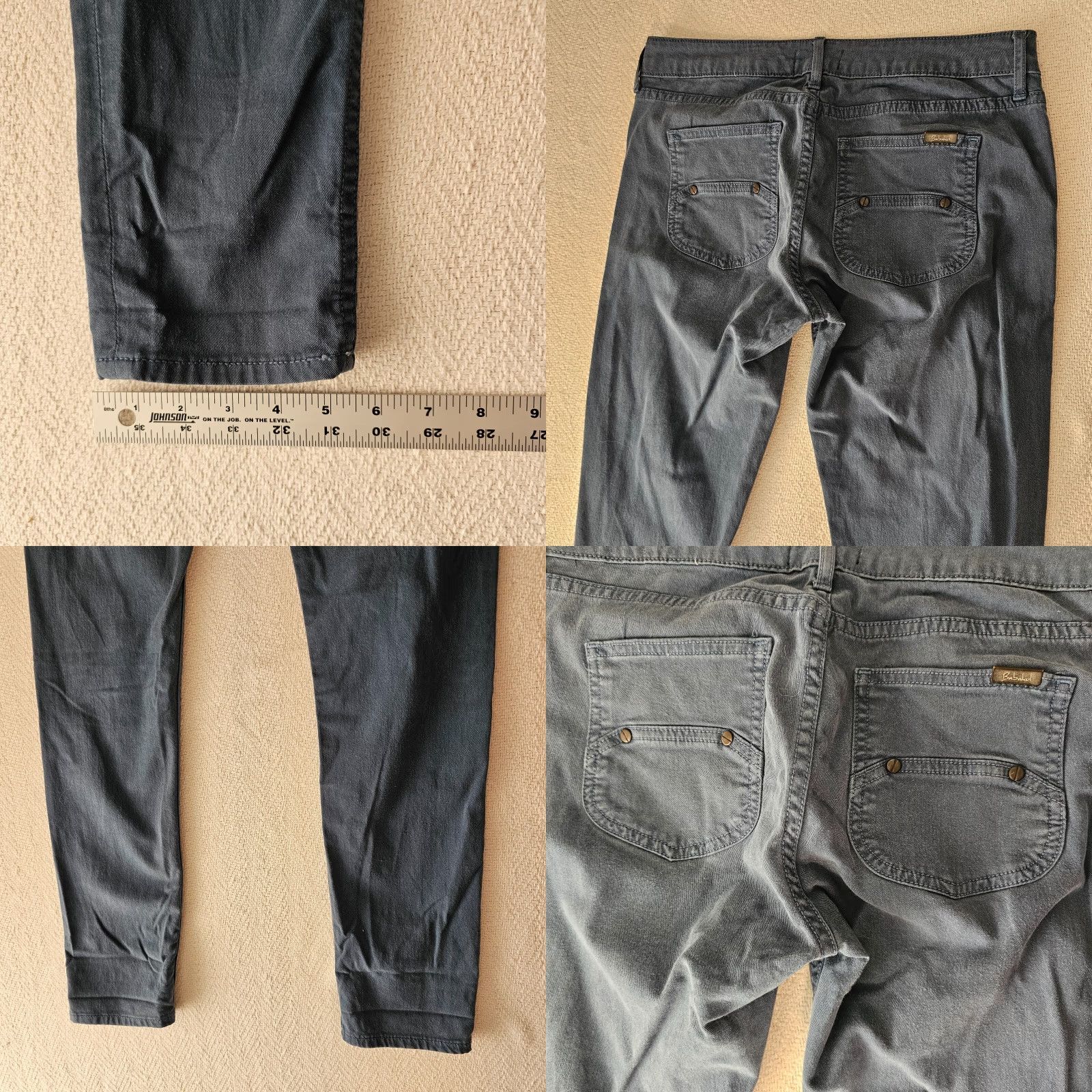 Vintage VINTAGE Babakul Chino Pants Women 29 Blue Stretch Zipper Metal Rivet Accents Size 29" - 8 Thumbnail