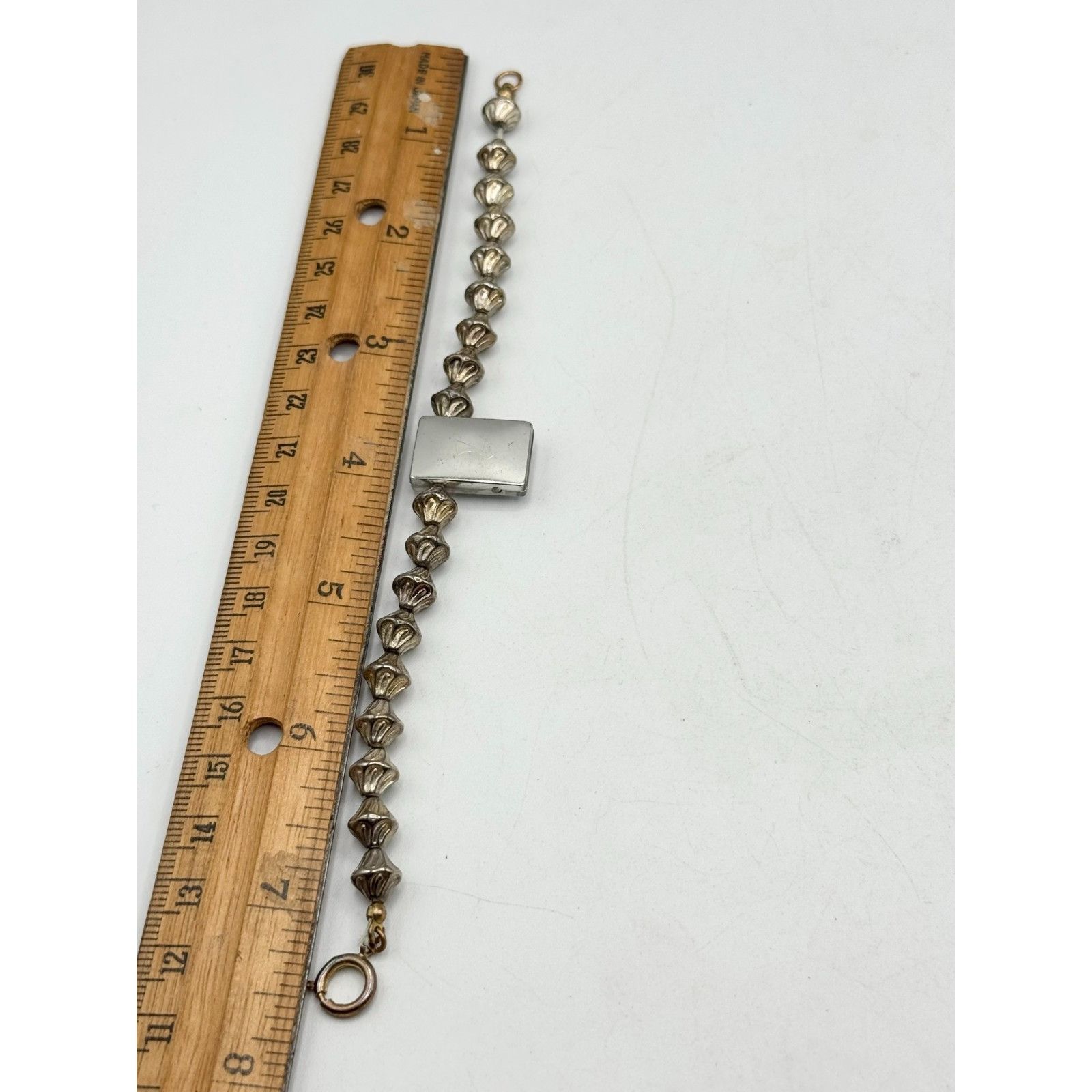 Vintage Vintage silver beaded rhinestone bracelet Size ONE SIZE - 4 Thumbnail