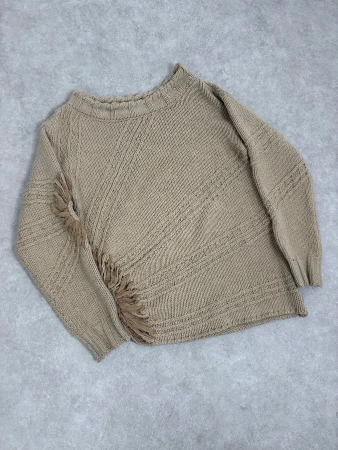 Roberto Cavalli 2000s Cavalli 3D Flowers Beige Knit Sweater Size S / US 4 / IT 40 - 4 Thumbnail