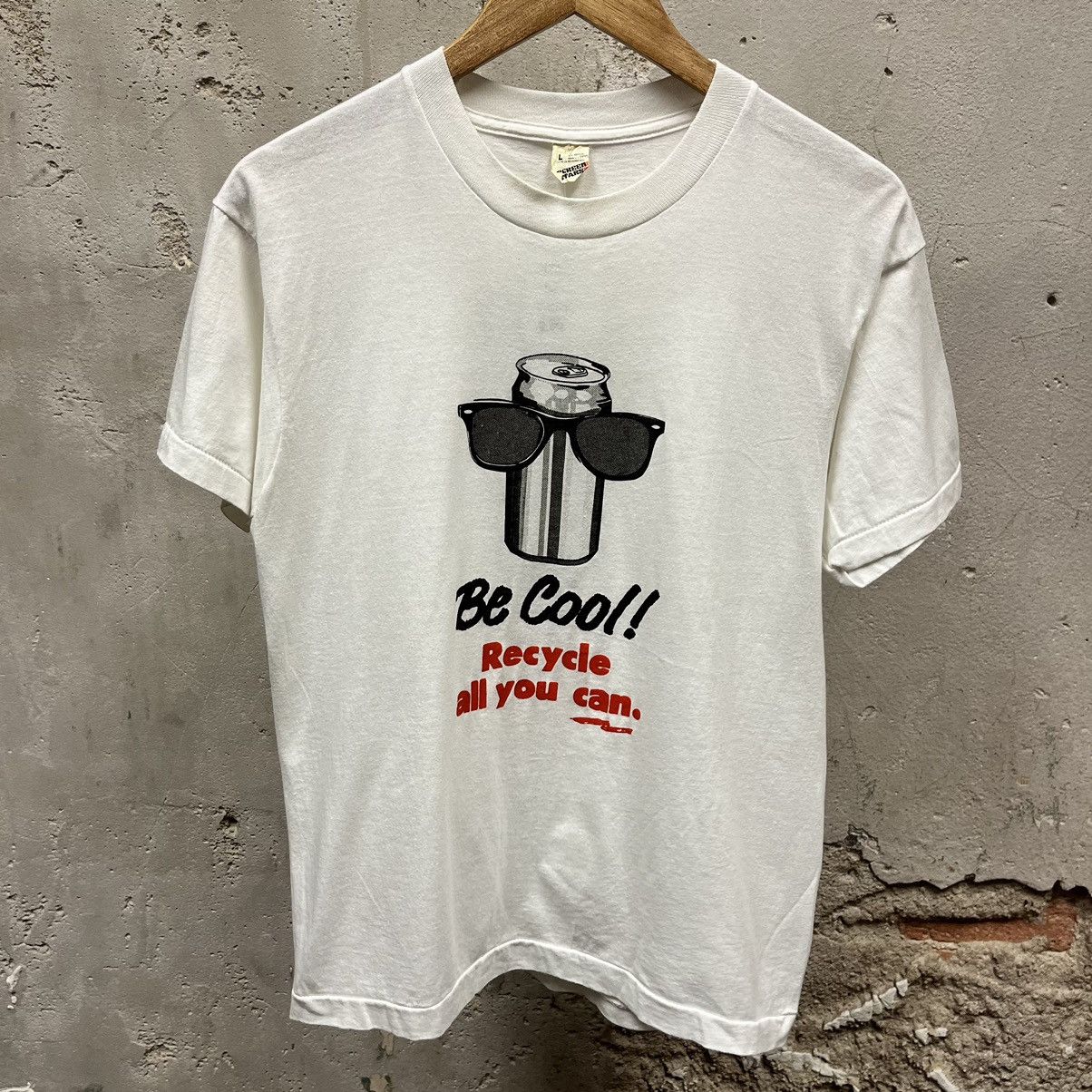 Vintage Vintage 1980s Be Cool Recycle All You Can Graphic Tee Large Size US L / EU 52-54 / 3 - 1 Thumbnail