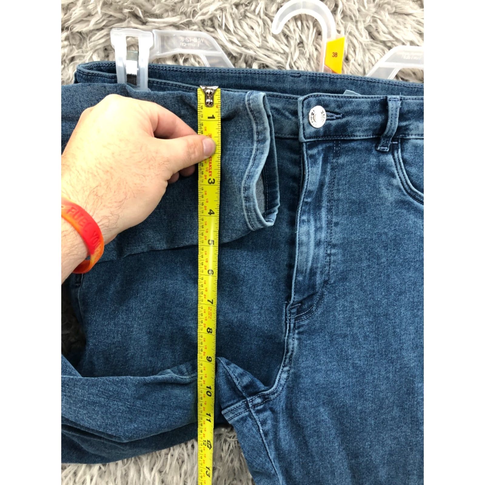 H&M H&M High Waist Jegging Jeans Size 29 Womens Mid Rise Dark Wash Blue Denim Jeans Regular Womens 29 Blue Denim Size 29" - 4 Thumbnail