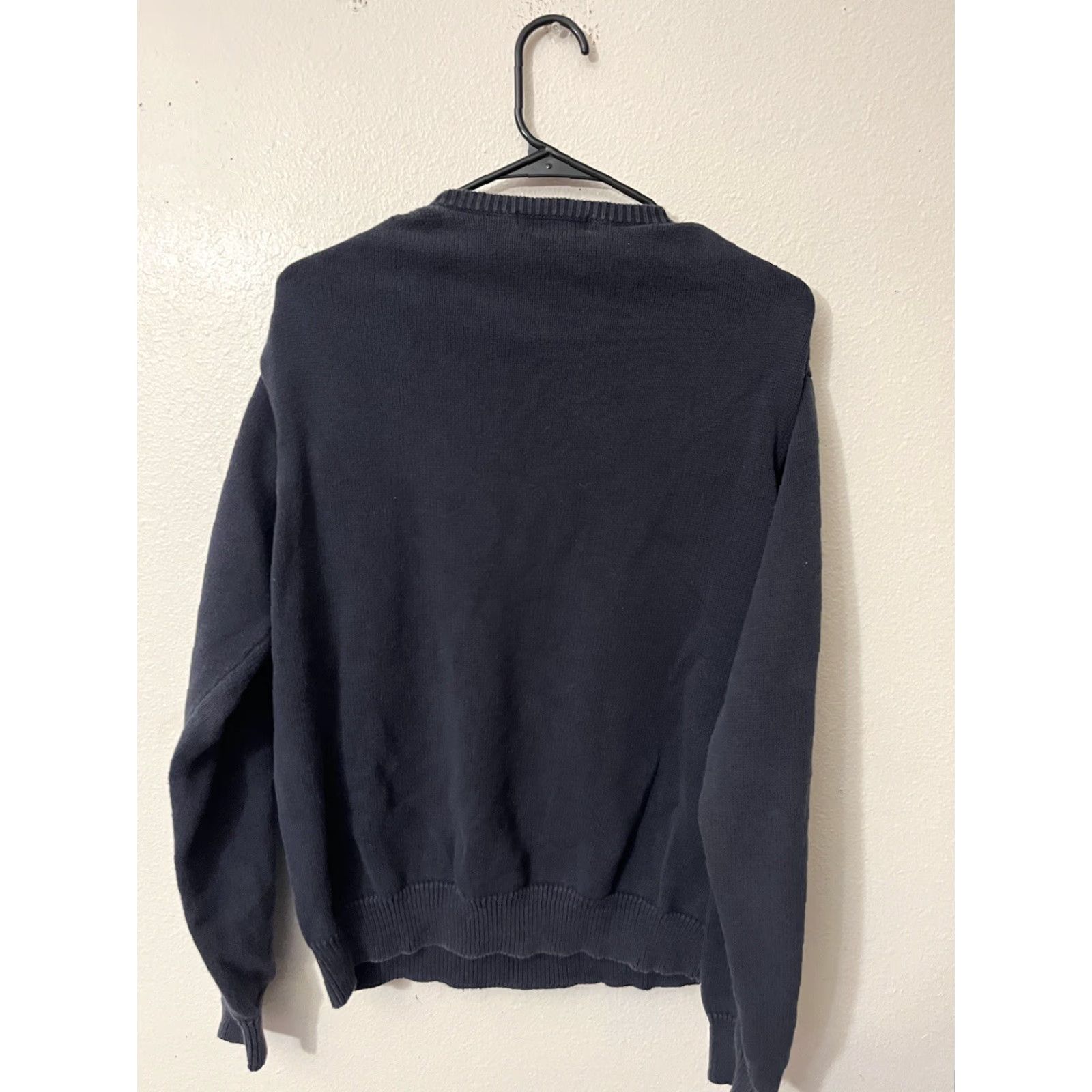 Nautica VINTAGE Nautica Mens Sweater Men Large Navy Blue Knit Crew Neck Logo Pullover All Seasons - Regular Fit Long Sleeve Size US L / EU 52-54 / 3 - 3 Thumbnail