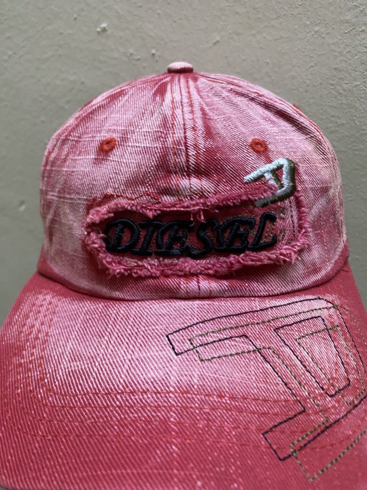 Diesel Diesel Vintage Cap Avant Garde Distressed Acid Wash Hat Size ONE SIZE - 2 Thumbnail