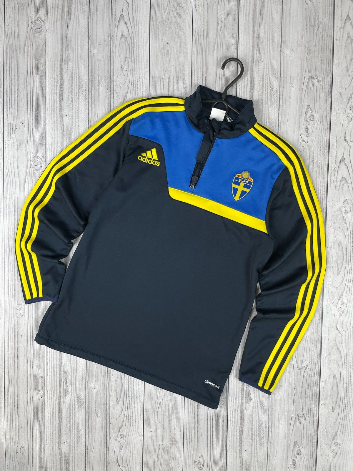 Adidas Vintage adidas Sweden soccer sweatshirt training jacket Size US S / EU 44-46 / 1 - 1 Thumbnail