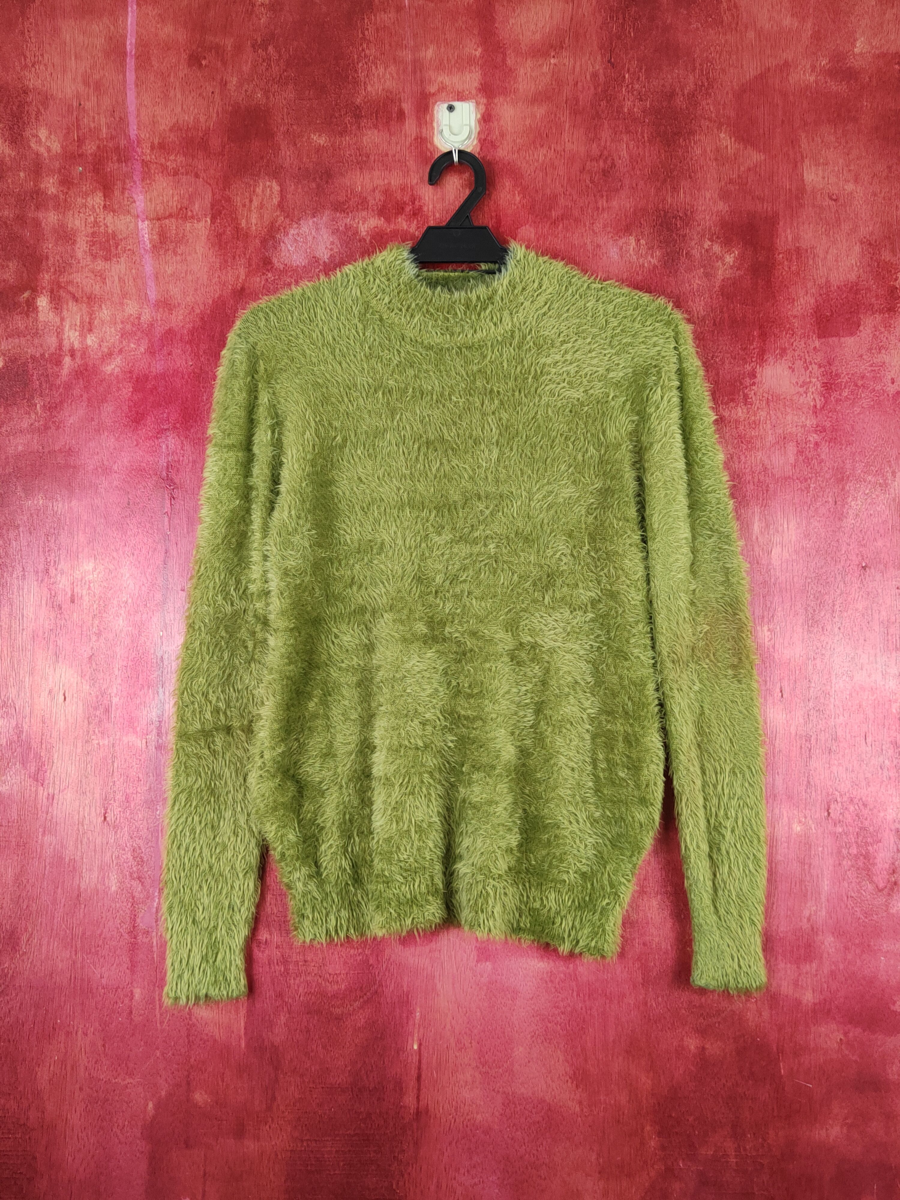 Homespun Knitwear Carina Green Shag Shaggy Fur Mohair Knitwear #S1688 Size S / US 4 / IT 40 - 1 Thumbnail