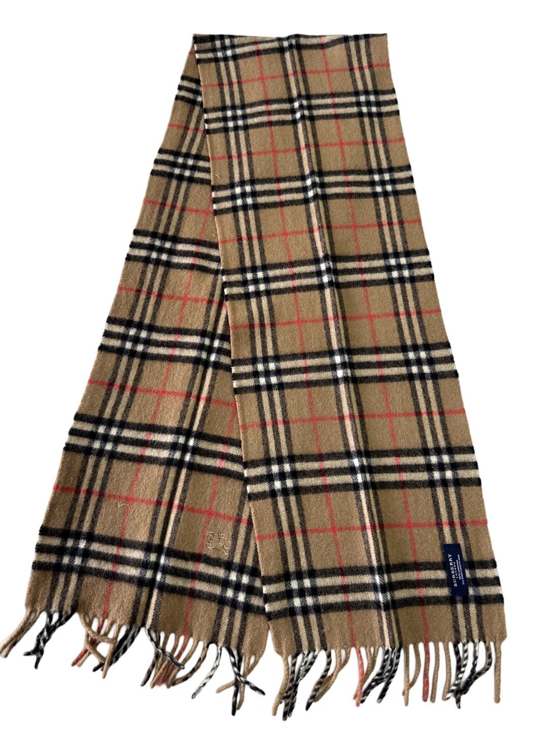 Burberry Burberrys Classic Check Beige 100% Cashmere Unisex Scarf Size ONE SIZE - 1 Thumbnail