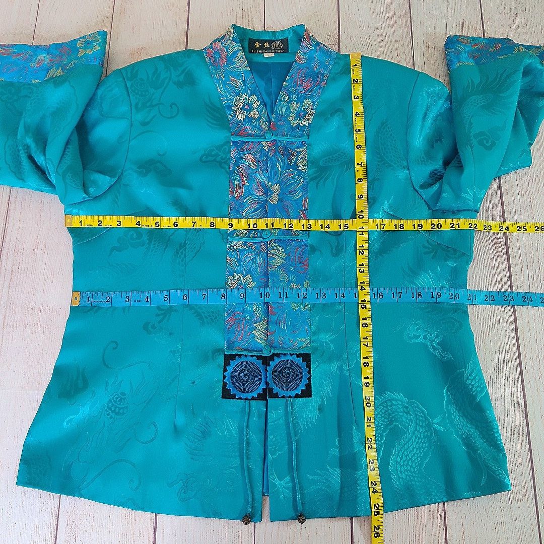 Vintage Vintage jewel tone embroidered button front oriental jacket Size L / US 10 / IT 46 - 9 Thumbnail