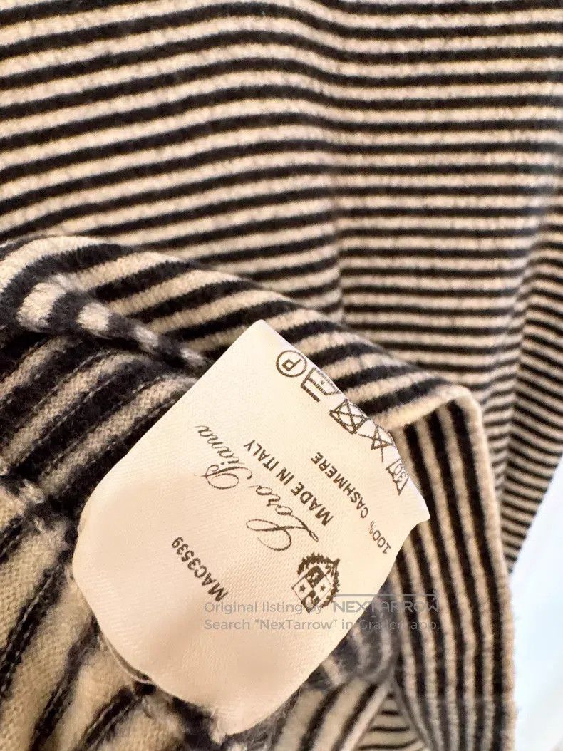Loro Piana Loro Piana Black and White Striped Cashmere Knit Short Sle Size XS / US 0-2 / IT 36-38 - 7 Thumbnail