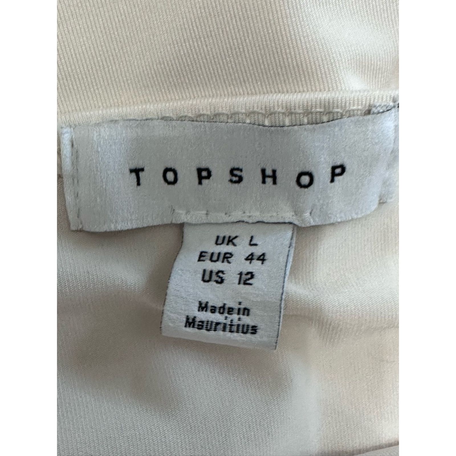 Topshop Topshop Bodysuit Long Sleeve Square Neck Women's Ivory 12 Size XL / US 12-14 / IT 48-50 - 9 Thumbnail