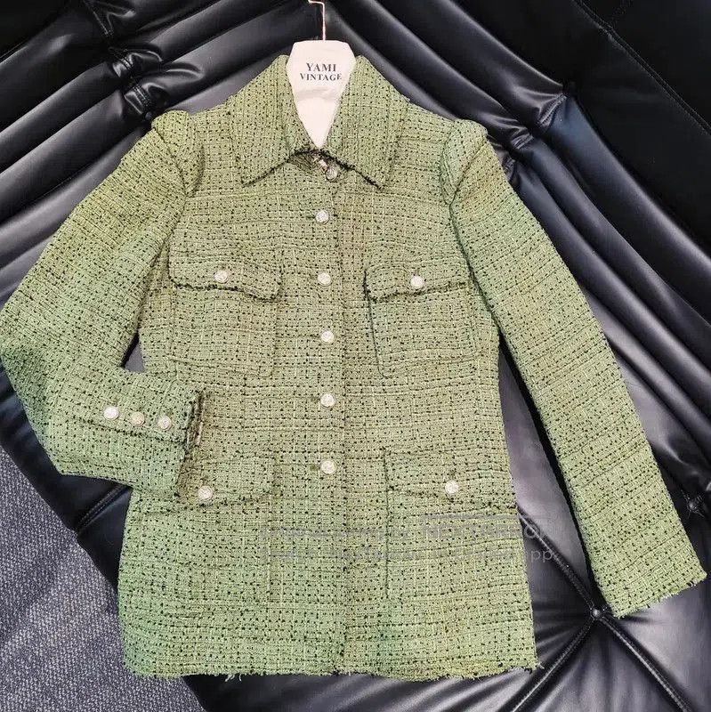 Chanel Green Wool Jacket for Women .