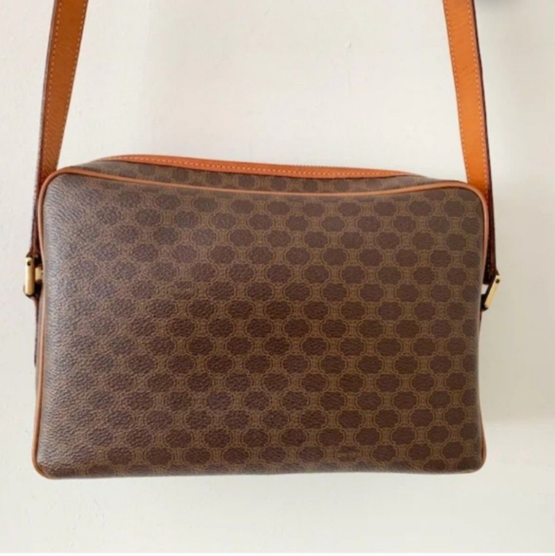 Celine Authentic Vintage Celine Brown Leather Macadam Crossbody Size ONE SIZE - 2 Thumbnail