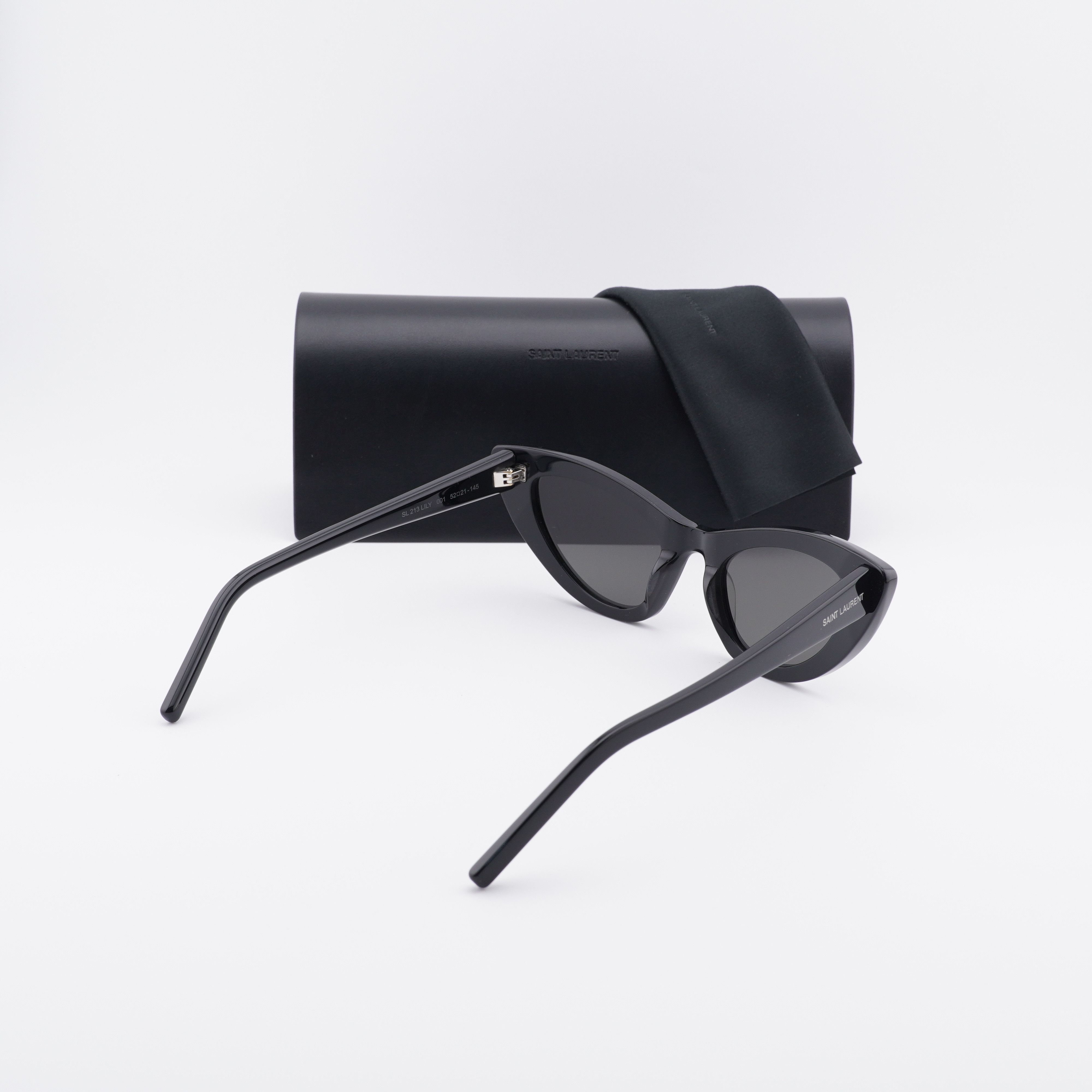 Saint Laurent Paris Saint Laurent SL213 LILY 001 Sunglasses Black Cat Eye Frame Size ONE SIZE - 13 Thumbnail