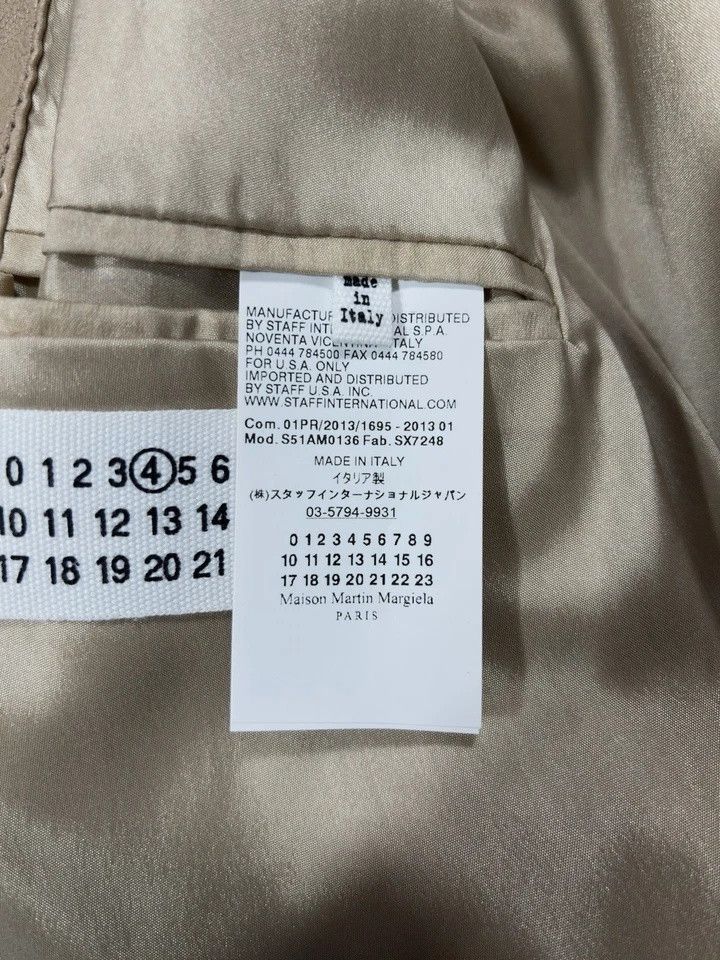 Maison Margiela Maison Margiela Moto Biker Beige Leather Jacket Size US S / EU 44-46 / 1 - 4 Thumbnail