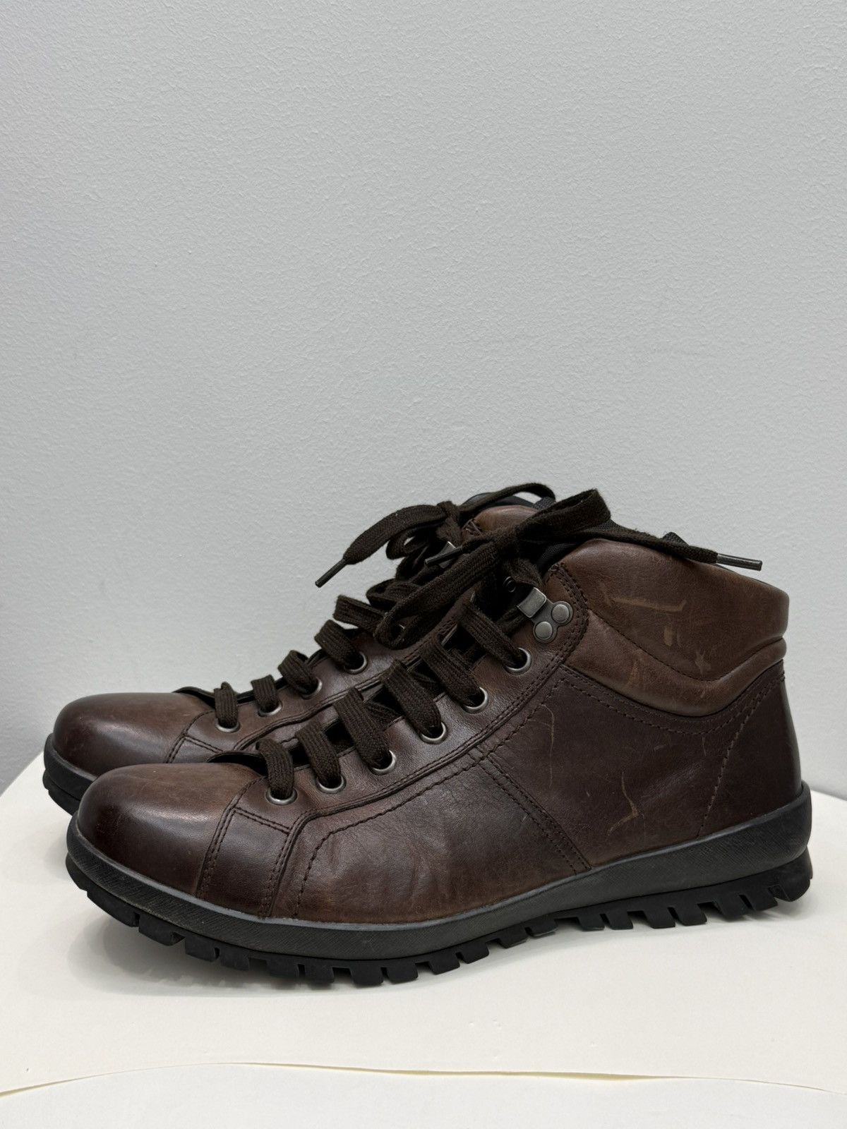 Prada Prada Brown Leather Boots Size US 8.5 / EU 41-42 - 2 Thumbnail