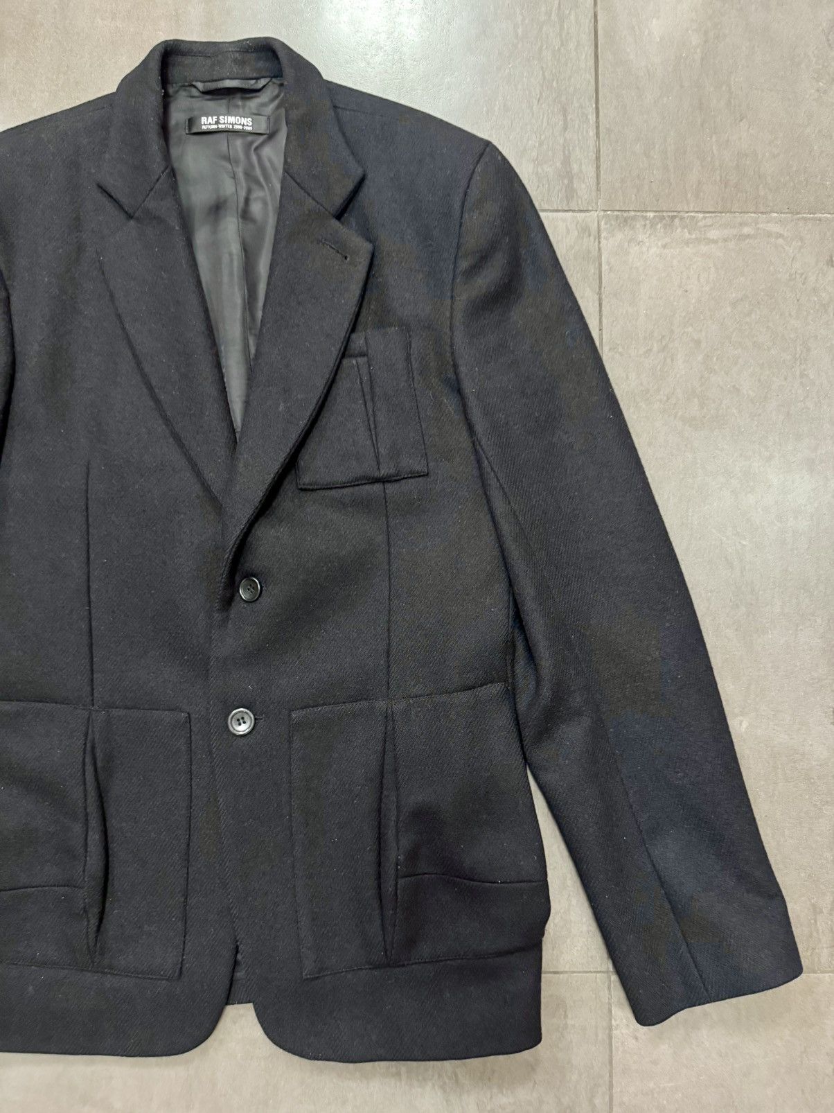 Raf Simons Raf Simons AW08-09 Wool Black Blazer, EU 48, Archive Piece Size 48R - 3 Thumbnail