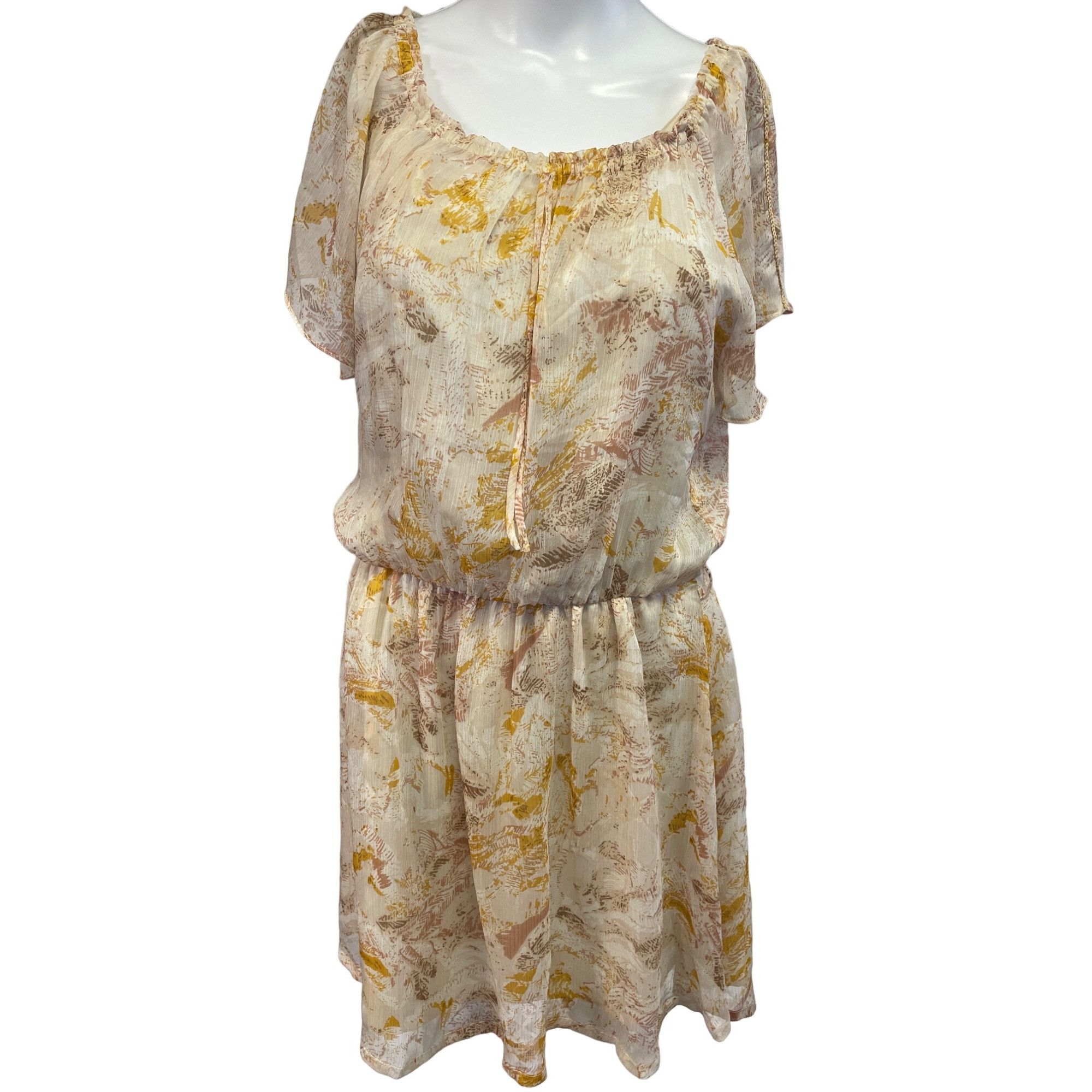 Other Bear Two Womens Tan Sheer Leaf Design dress above knee Size Size M / US 6-8 / IT 42-44 - 1 Thumbnail