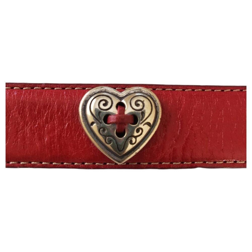 Brighton Brighton Red Heart Embellished Leather Belt Size ONE SIZE - 3 Thumbnail