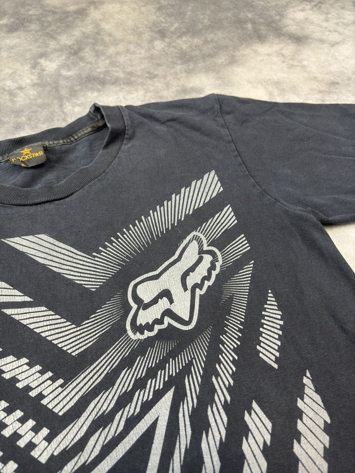 Affliction × Fox Racing × Japanese Brand Affliction Y2k style Rockstar Tee shirt Fox Drip racing Size US S / EU 44-46 / 1 - 2 Thumbnail