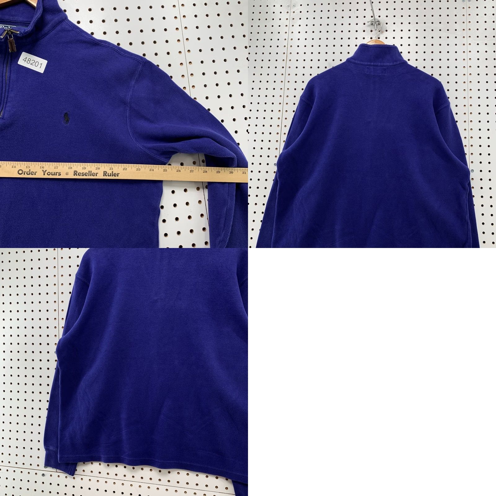 Polo Ralph Lauren Polo Ralph Lauren Quarter 1/4 Zip Sweater Mens Large Blue Mock Neck Preppy Size US L / EU 52-54 / 3 - 9 Thumbnail