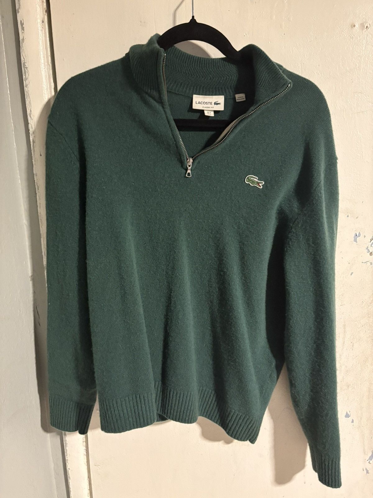 Lacoste Lacoste Quarter-Zip Sweater Green Classic Fit Men’s Large Size US L / EU 52-54 / 3 - 1 Thumbnail