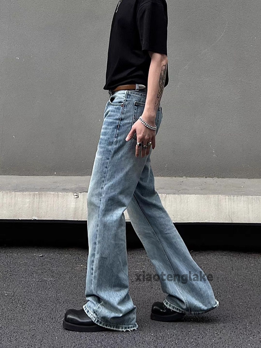 Jean Washed faded cleanfit yuppie y2k bootcut grunge jeans Size US 33 - 3 Thumbnail