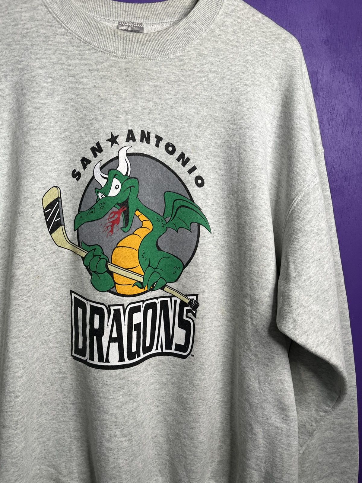 NHL × Vintage Vintage 90s San Antonio dragons hockey sweatshirt Size US XXL / EU 58 / 5 - 3 Thumbnail