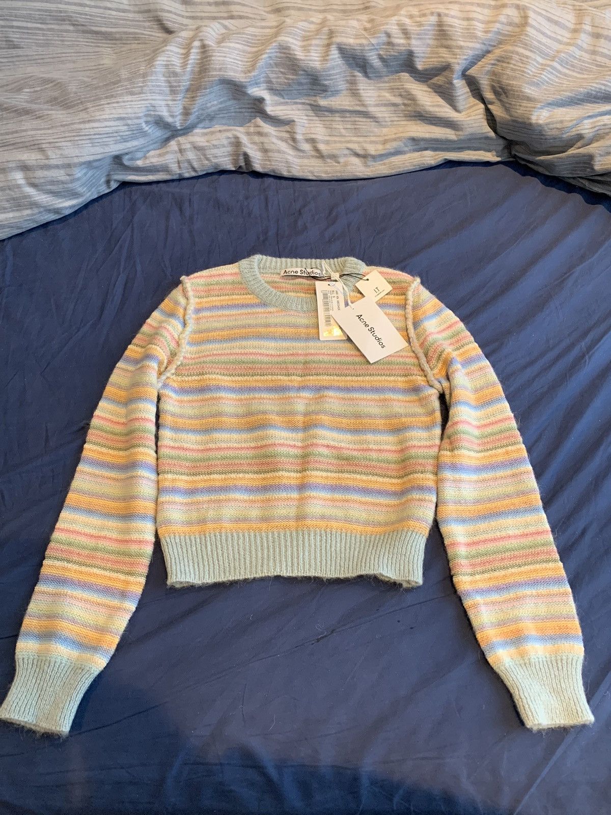 image of Acne Studios Striped Pastel Sweater, Women's (Size Small)