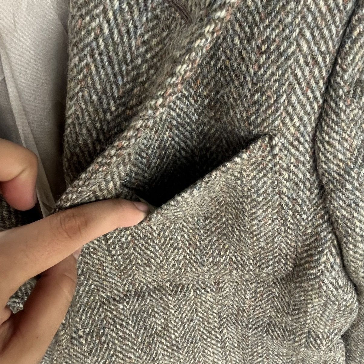 Other Vintage Herringbone Wool blazer Button Green & brown Colour Size 34R - 5 Thumbnail