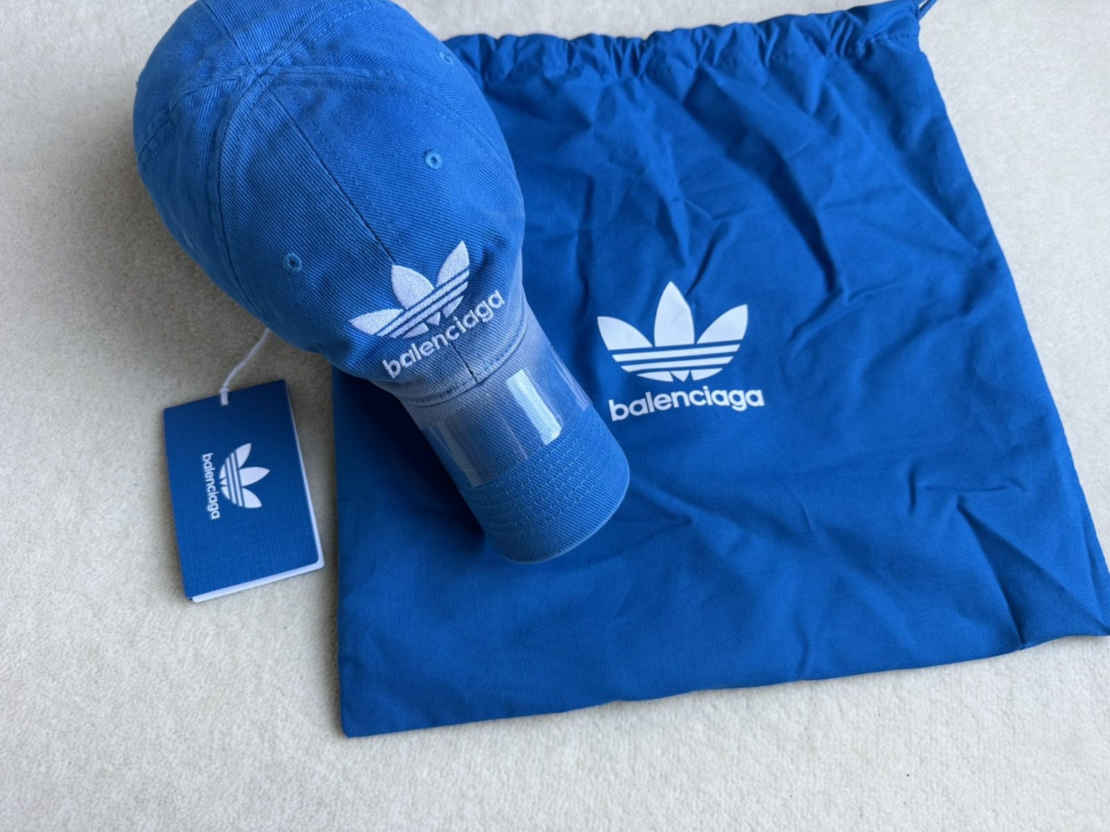 Adidas × Balenciaga Balenciaga x Adidas x Demna grail logo blue distressed cap Size ONE SIZE - 1 Thumbnail