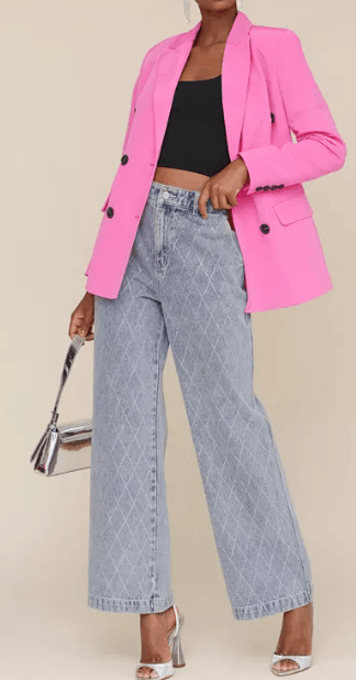 AVEC LES FILLES Wide-Leg Rhinestone-Embellished Jeans Size 26" / US 2 / IT 38 - 2 Thumbnail