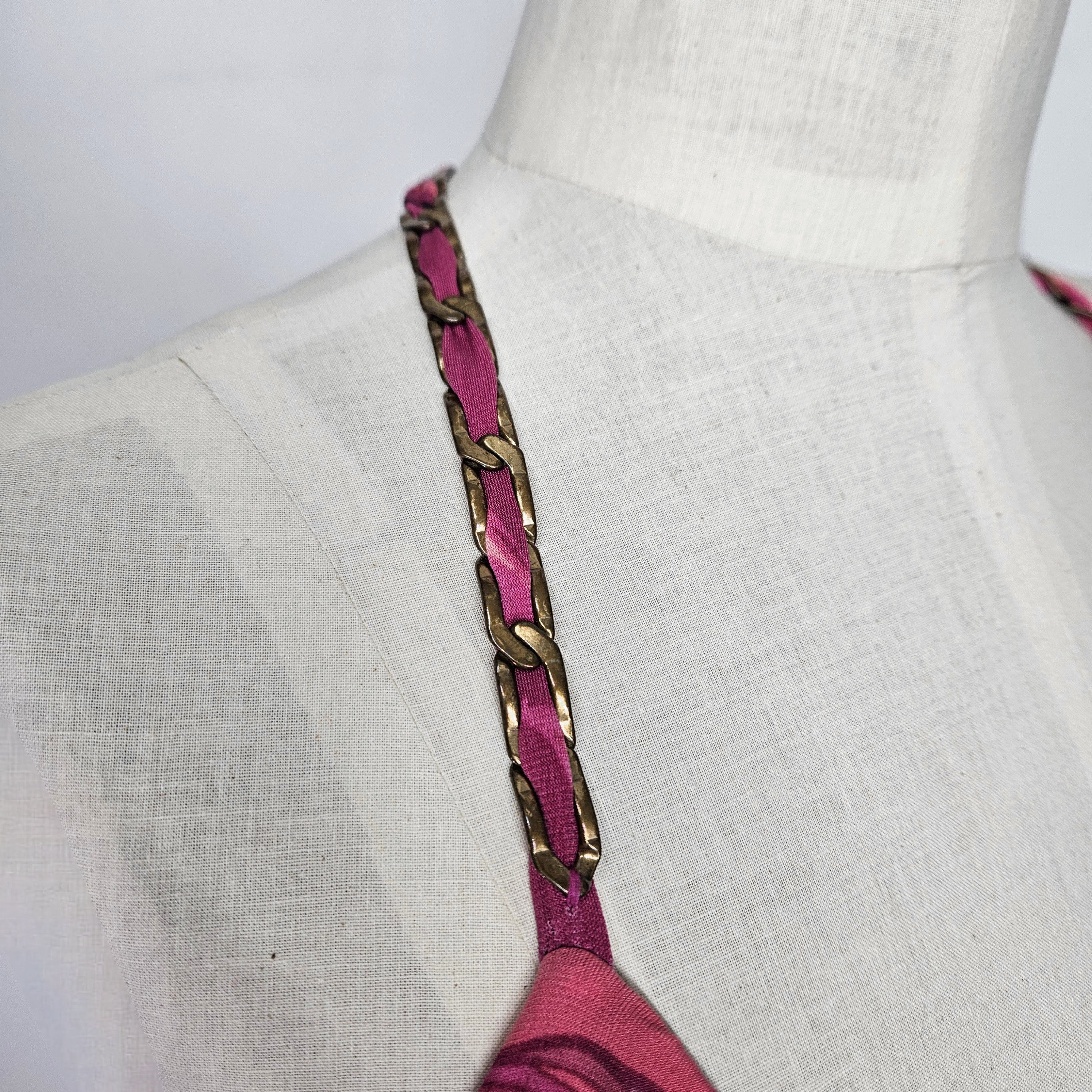 Other Elle Size XL Dress Pink Fuchsia Floral Halter Smocked Maxi Size XL / US 12-14 / IT 48-50 - 6 Thumbnail