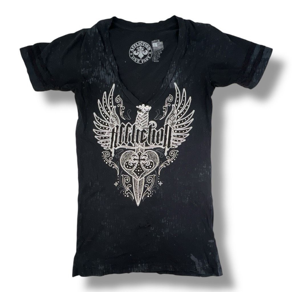 Affliction Affliction Y2K Distressed T-Shirt Size Medium Size M / US 6-8 / IT 42-44 - 1 Thumbnail