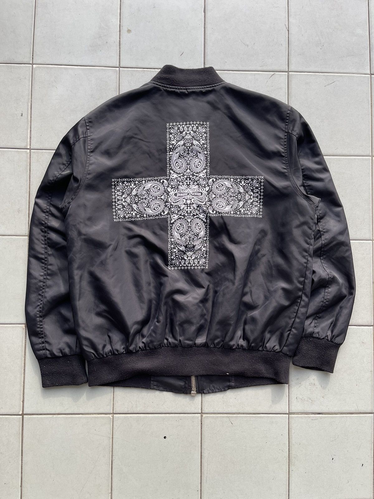 Japanese Brand × Vintage Rock Psycho Bomber Jacket With Cross Patch Size US XL / EU 56 / 4 - 7 Thumbnail