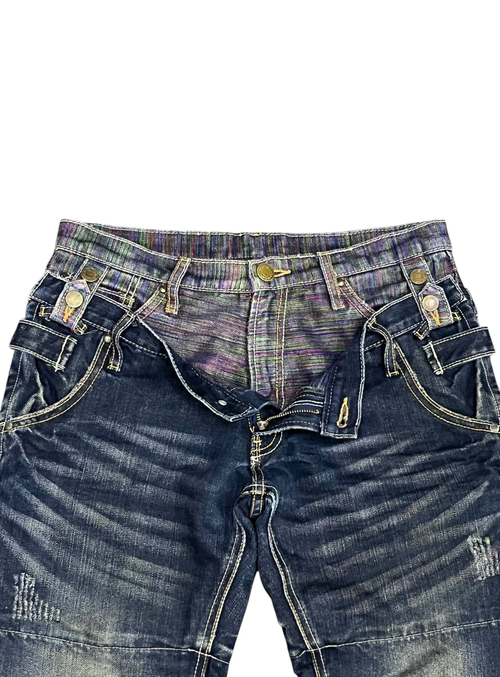 Real Japan Blues Gumu Int'l Grunge Hybrid Double Waist Jeans W31 Rare Size US 31 - 2 Thumbnail