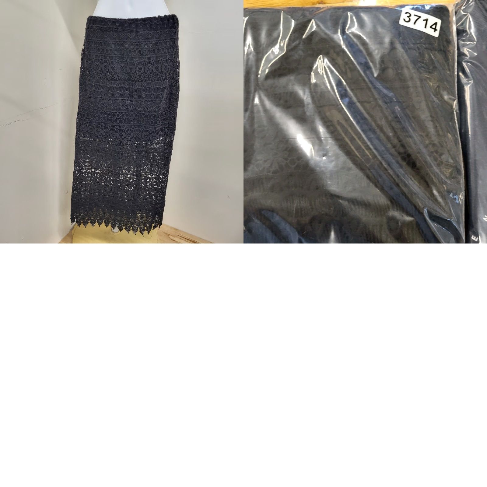 Vintage Dizzy Lizzy Skirt Womens Size Small Pull-On Lace Pencil Skirt Black Lace Elegant Size 28" / US 6 / IT 42 - 8 Thumbnail