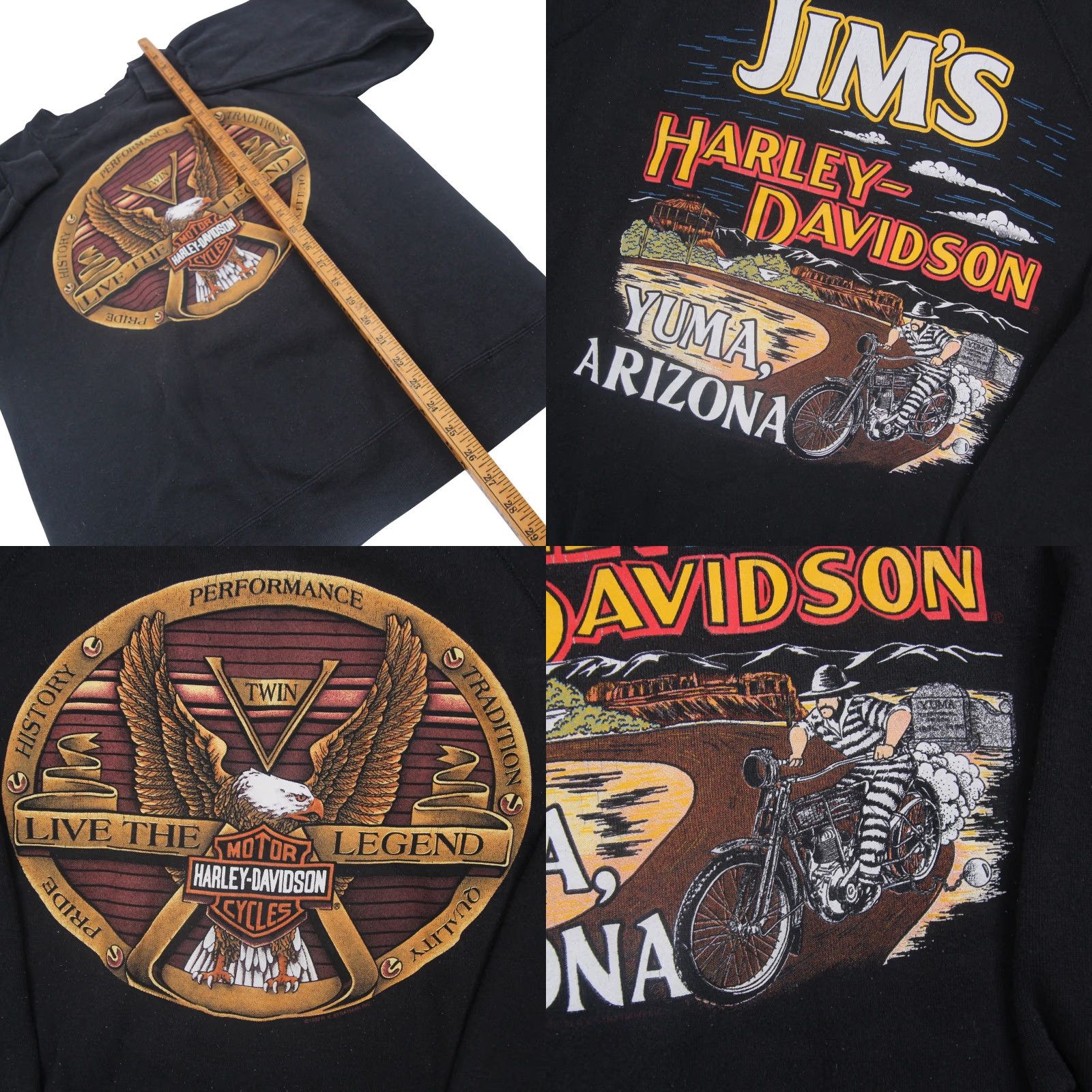 Harley Davidson VINTAGE Harley Davidson Mens Large Sweatshirt Black Eagle Crest Graphic V-twin Eagle Jail Break Graphic 90s Mens Size US L / EU 52-54 / 3 - 8 Thumbnail