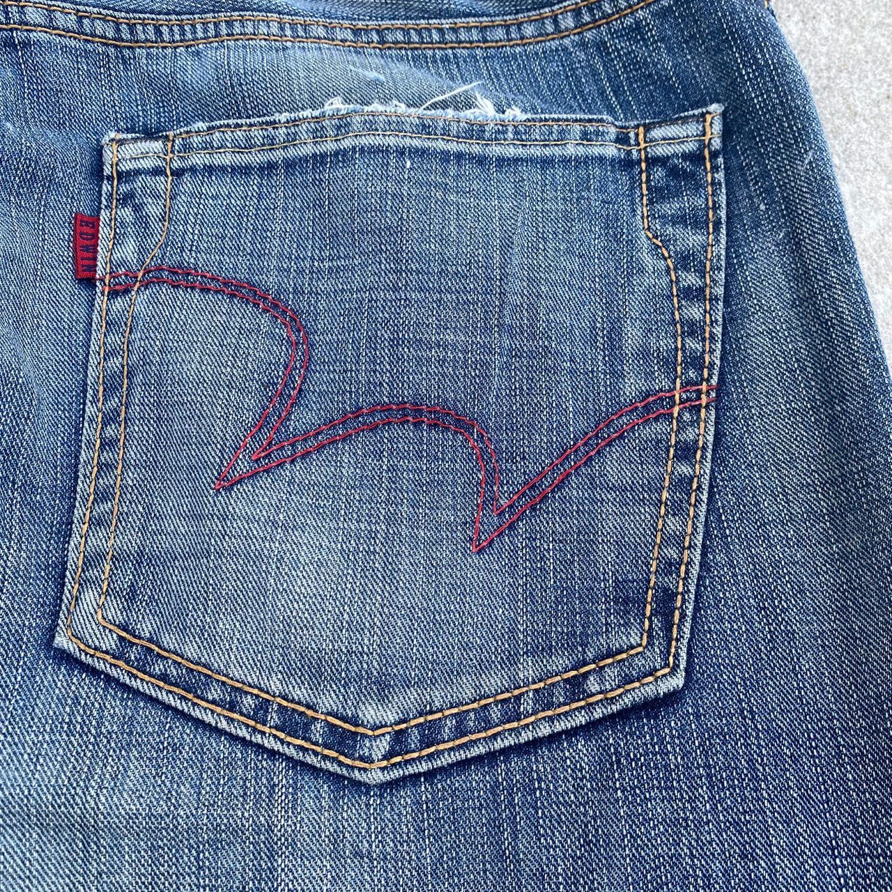 If Six Was Nine Vintage Edwin 503 Blue Trip Egdeline Distressed Denim Size US 36 / EU 52 - 13 Thumbnail