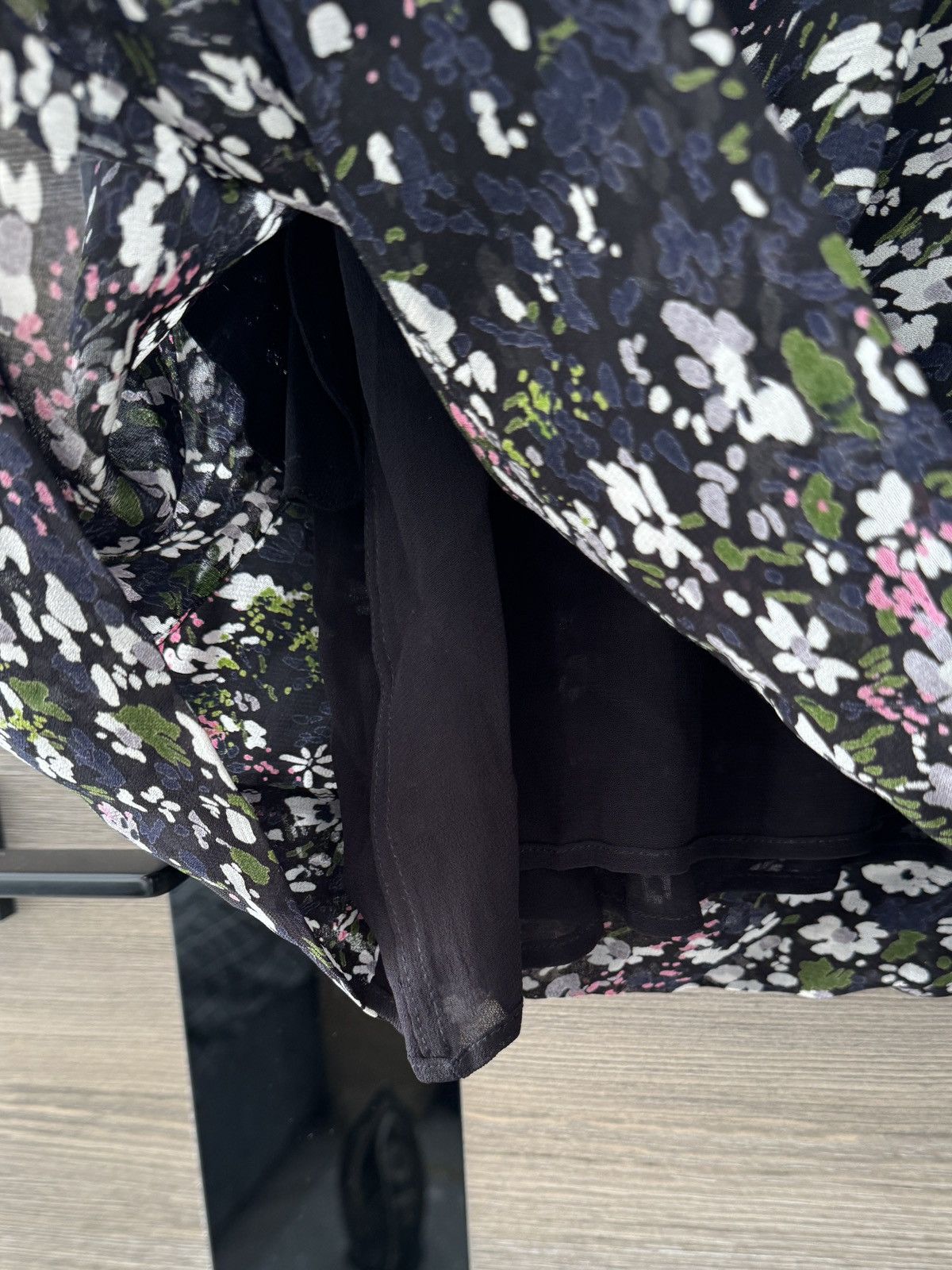 Designer × Ganni Ganni Bow Neck Floral Print Georgette Mini Dress Size XS / US 0-2 / IT 36-38 - 7 Thumbnail