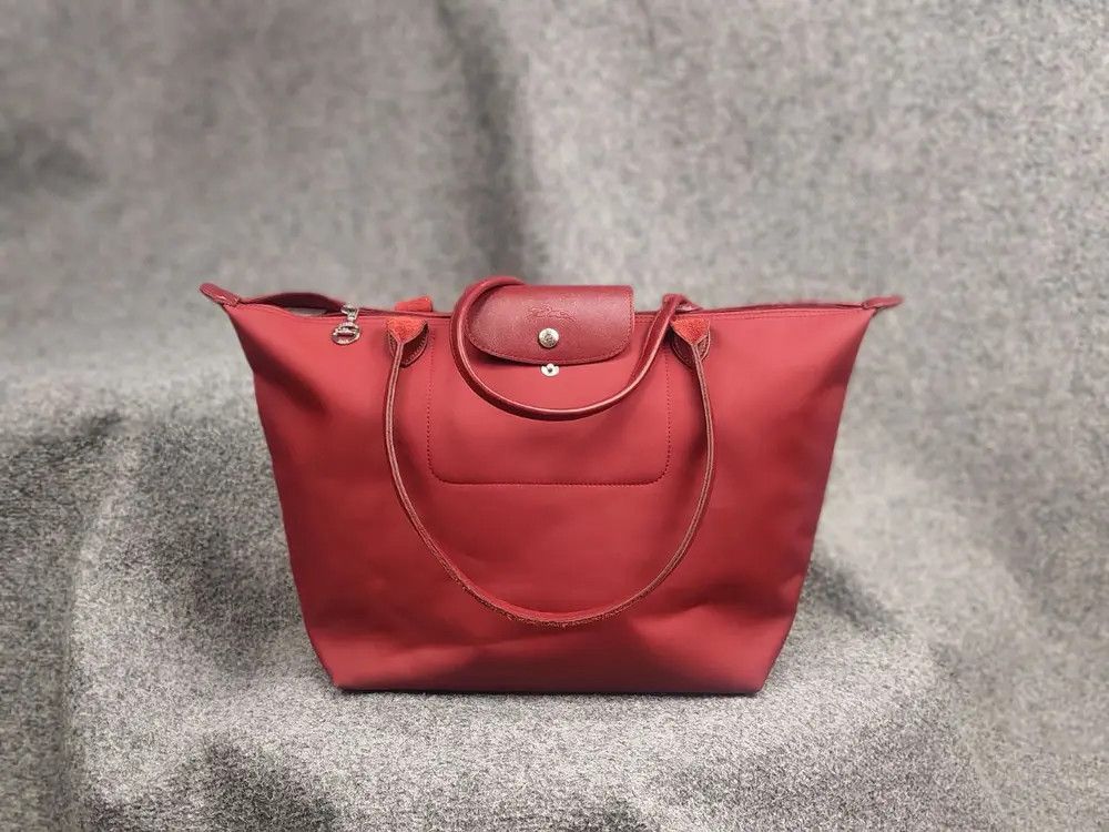 Longchamp Longchamp Le Pliage Néo wine nylon leather tote bag Handbag Size ONE SIZE - 1 Thumbnail