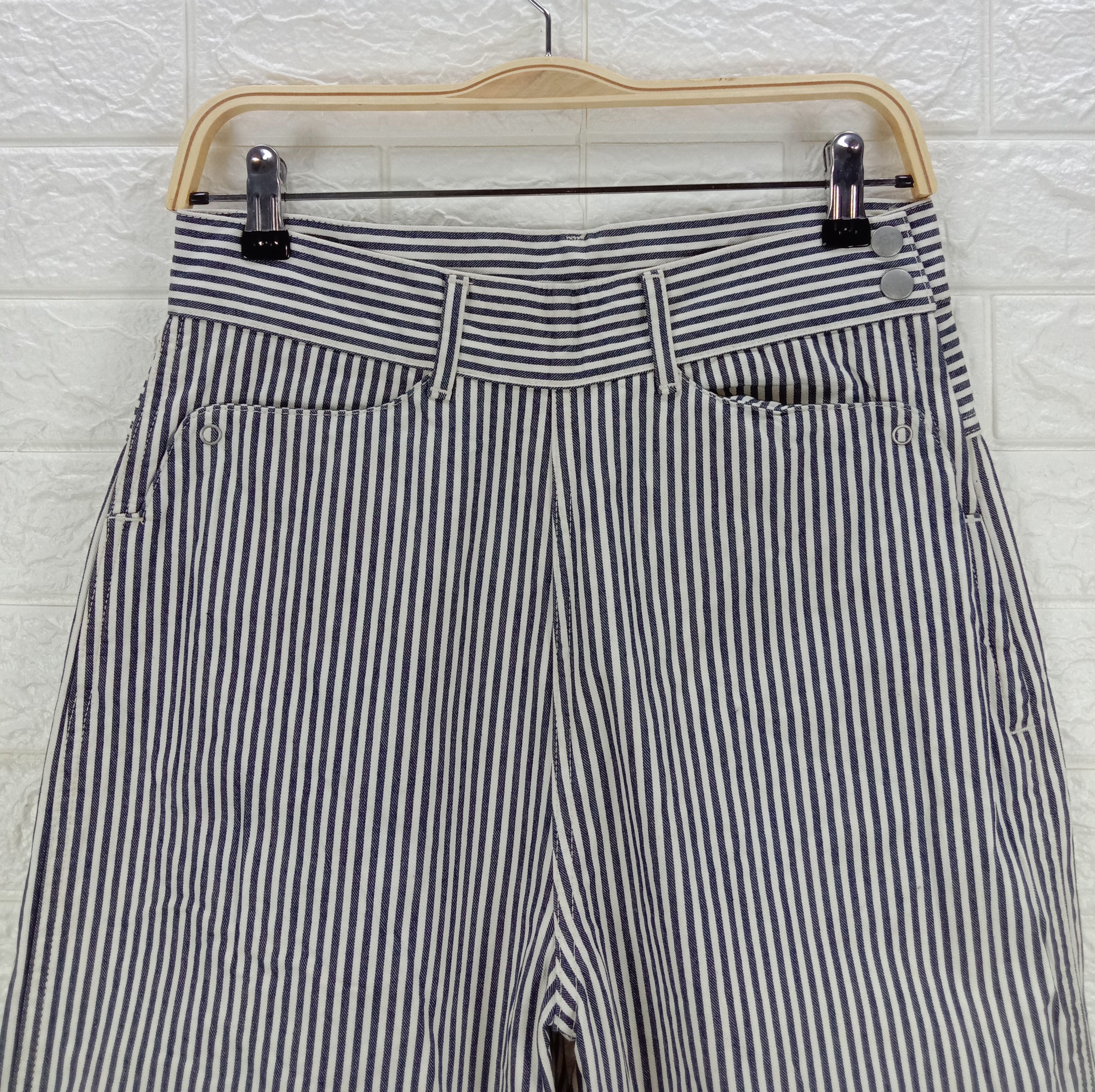 Japanese Brand Ordinary Fits Striped Wide Baggy Jeans Size 29" - 2 Thumbnail