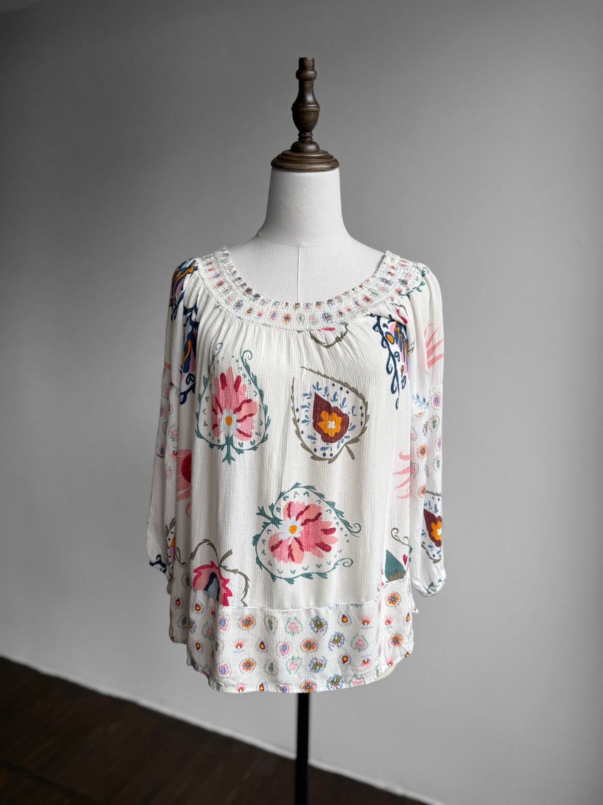 Desigual Desigual Womens D Minor White Off-Shoulder Floral Blouse Top Size S / US 4 / IT 40 - 2 Thumbnail