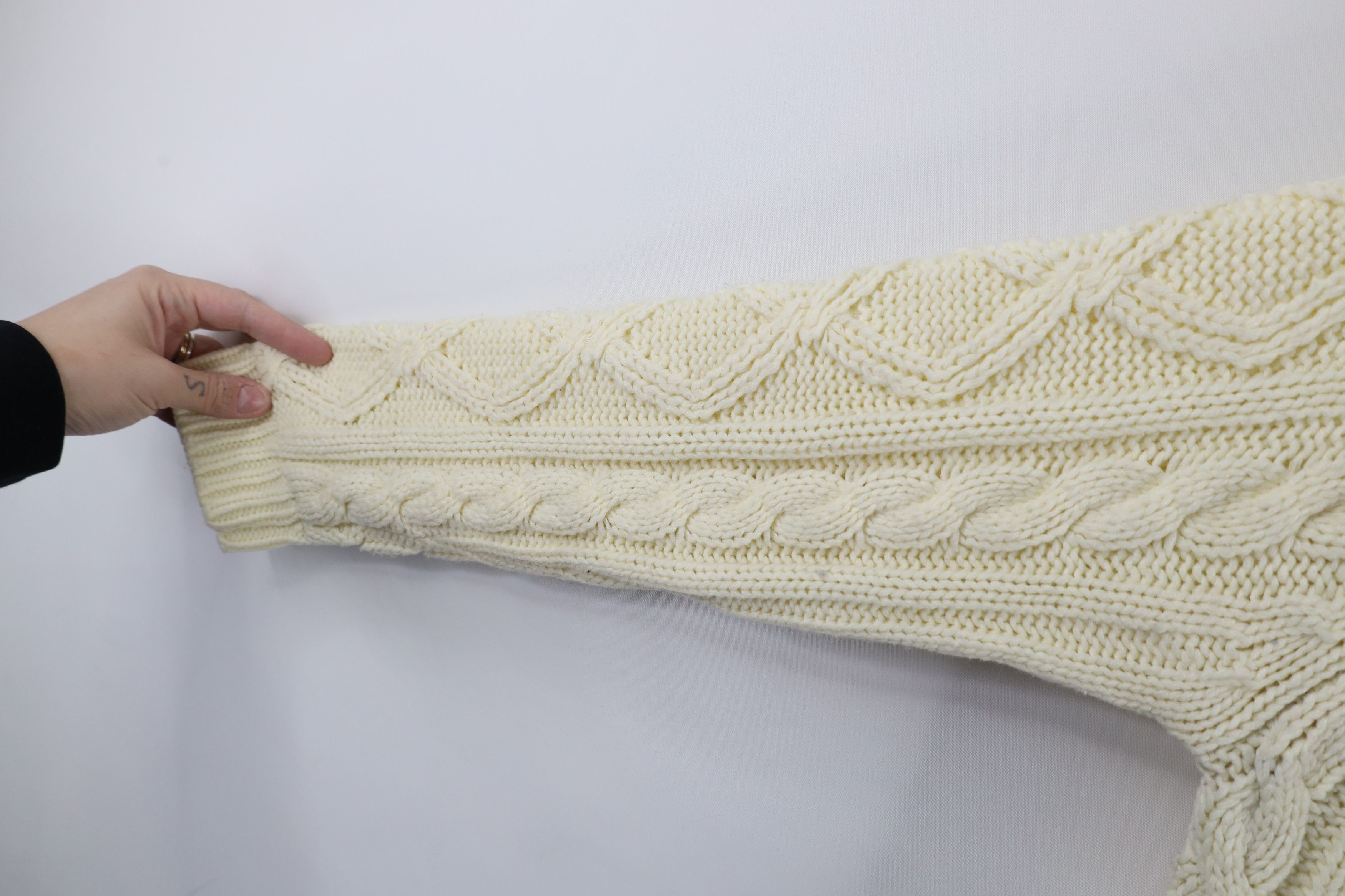 Vintage Vintage 60s 70s Streetwear Fisherman Knit Cardigan Sweater Size M / US 6-8 / IT 42-44 - 8 Thumbnail