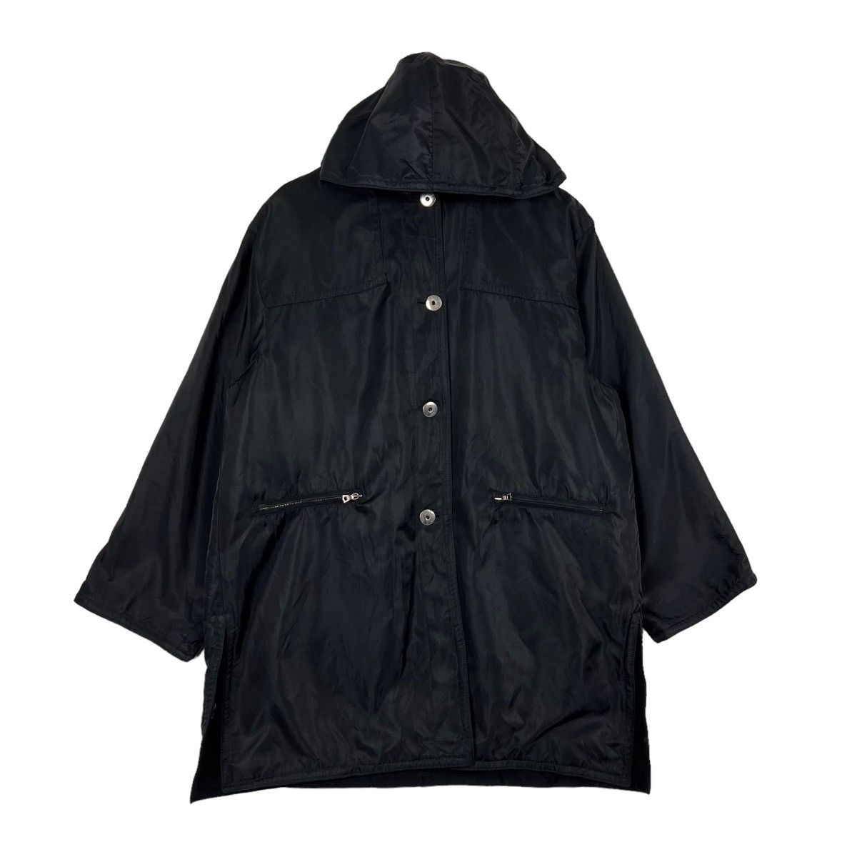 Other 🔥 MARELLA SHADOW BLACK LONG COAT JACKET MADE IN ITALY Size US M / EU 48-50 / 2 - 3 Thumbnail