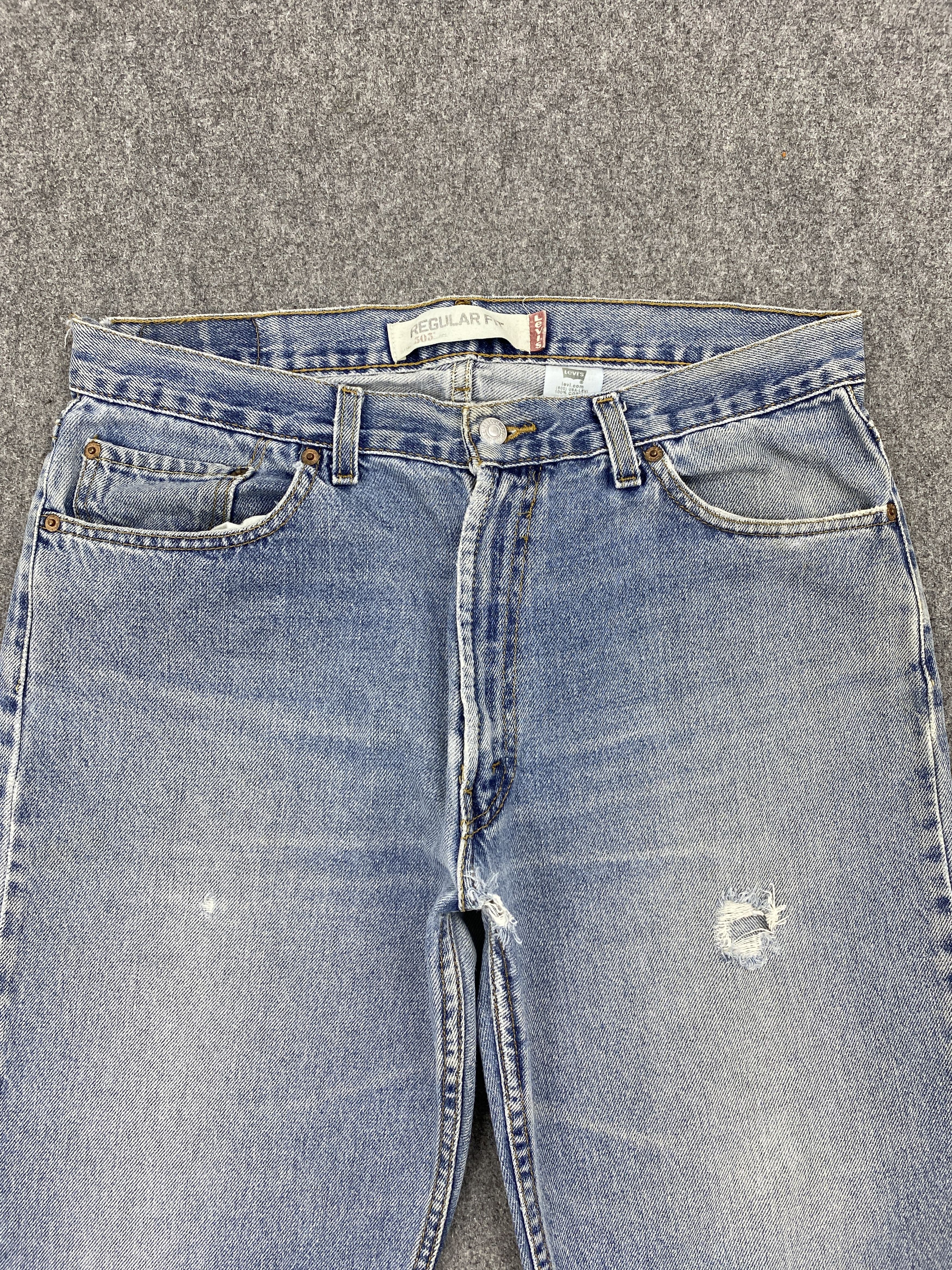 Levi's × Vintage Vintage Levis 505 Faded Blue Jeans DP2616 Size US 34 / EU 50 - 2 Thumbnail
